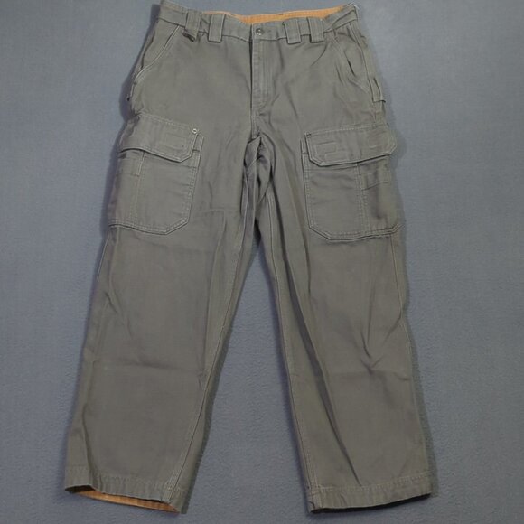 Duluth Trading Co Pants Men's 34x30 Fits 32x28 Gray Fire Hose Relaxed Fit Cargo - Picture 1 of 10